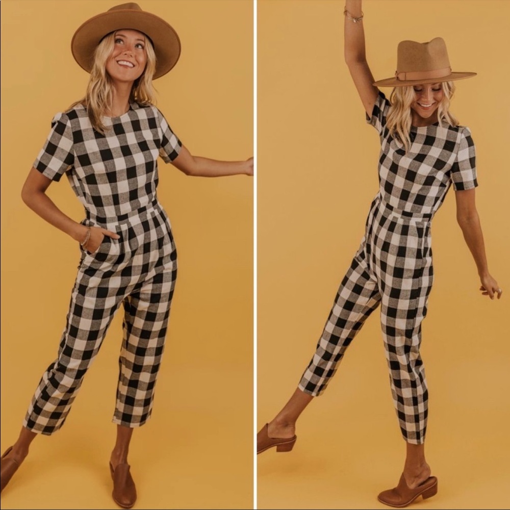 Roolee Bluebell Gingham Jumpsuit Size S